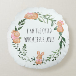 Cute Rabbit Rund Kudde