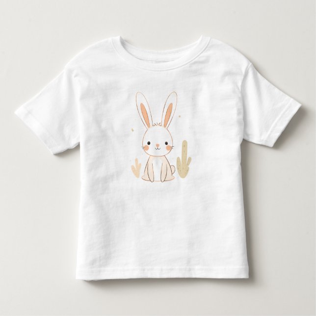 Cute Rabbit Småbarn T-Shirt Animal Design för barn (Framsida)