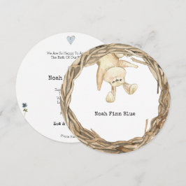Cute Rabbit Sweet Animal Baby Announcement Card Inbjudningar