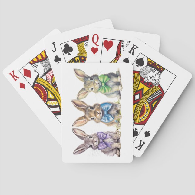 Cute Rabbit-uppspelningskort Casinokort (Baksidan)