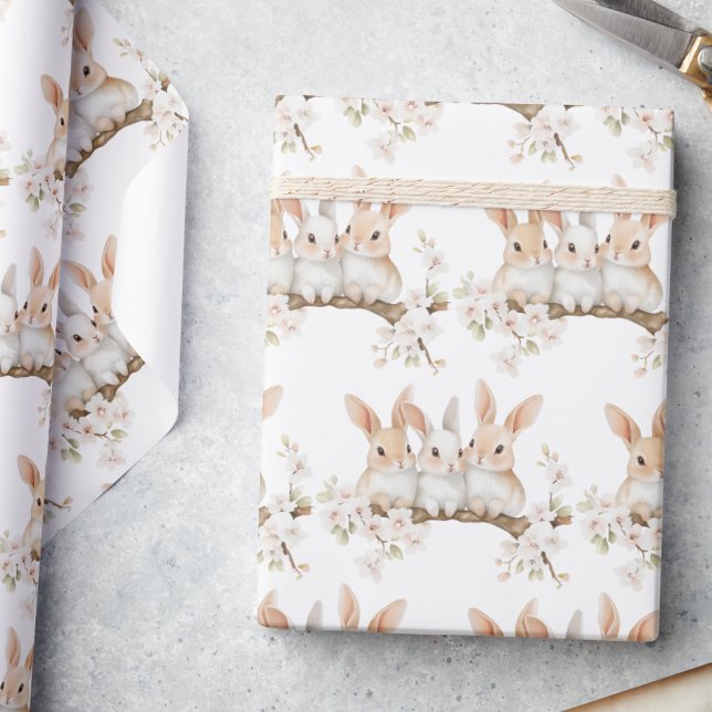 Cute Rabbit Watercolor Påsk Presentpapper (Skapare uppladdad)