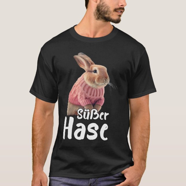 Cute Rabbit Winter Ski Rabbit T Shirt (Framsida)