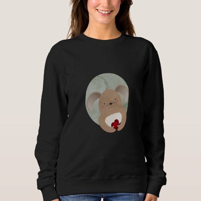 Cute rabbit with a heart for Valentine's Day T Shirt (Framsida)