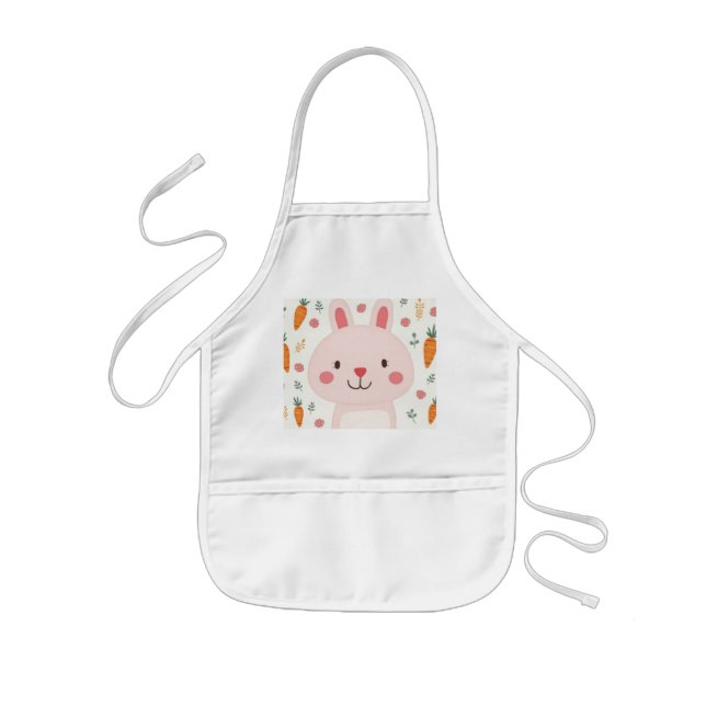 Cute Rabbits Kids Aprons Barnförkläde (Framsidan)