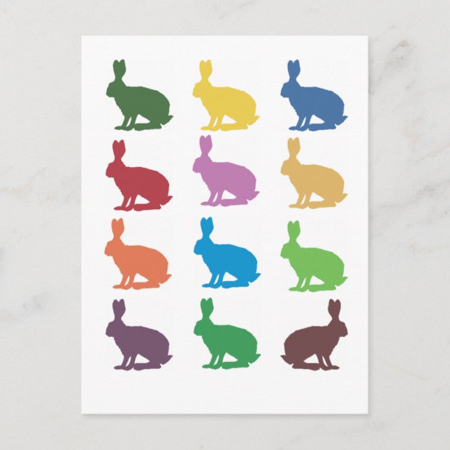 Cute Rabbits Pop Art-gåvor Vykort (Framsida)