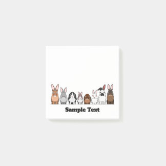 cute rabbits post it post-it block