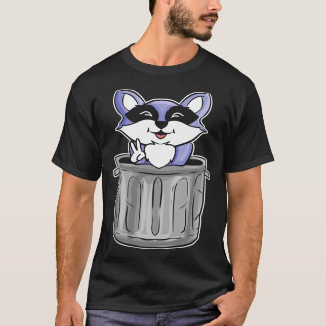 Cute raccoon animal friend  with raccoon t shirt (Framsida)