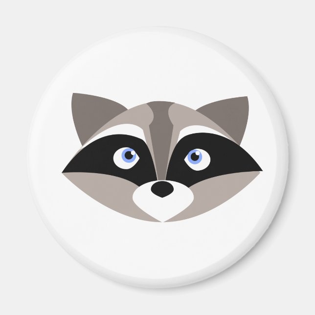 Cute Raccoon Ansikte Magnet (Framsidan)