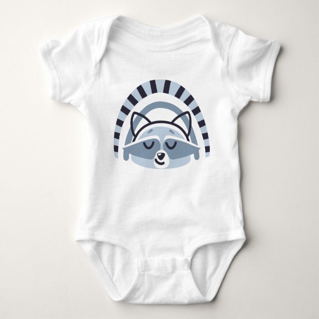 Cute Raccoon Baby Bodydräkt Sleeper T Shirt (Framsida)