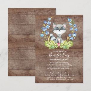 Cute Raccoon Baby Shower Bok för Baby-kort Inbjudningar