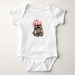 Cute Raccoon Blowing Kisses Kärlek Hearts T Shirt