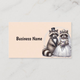 Cute Raccoon Bröllop Animal Anpassningsbar Busines Visitkort