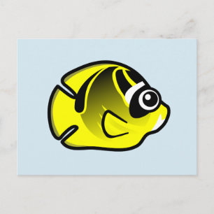 Cute Raccoon Butterflufish Vykort
