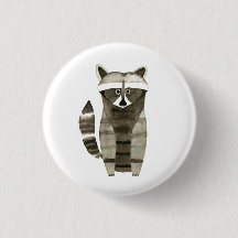 Cute Raccoon Button, Pin