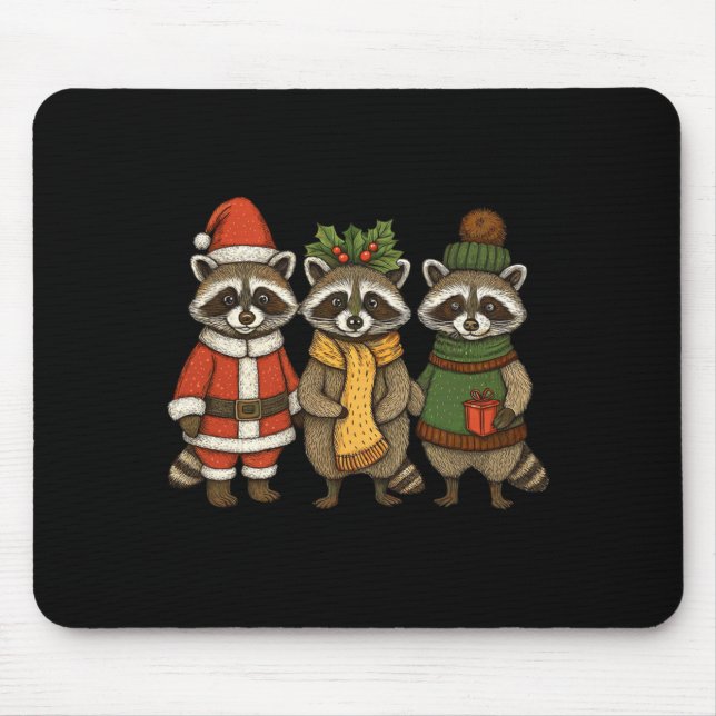 Cute Raccoon Christmas Funny Holiday Santa Claus A Musmatta (Framsidan)
