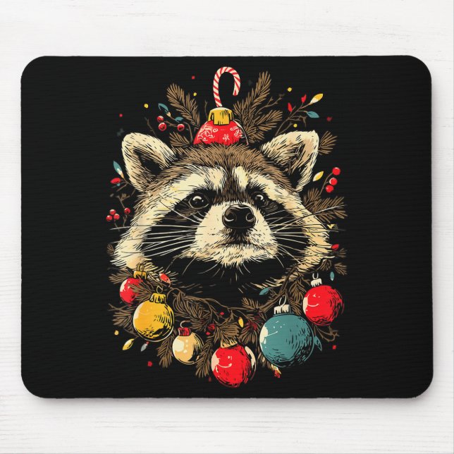 Cute Raccoon Christmas Ornaments Festive Xmas Fore Musmatta (Framsidan)