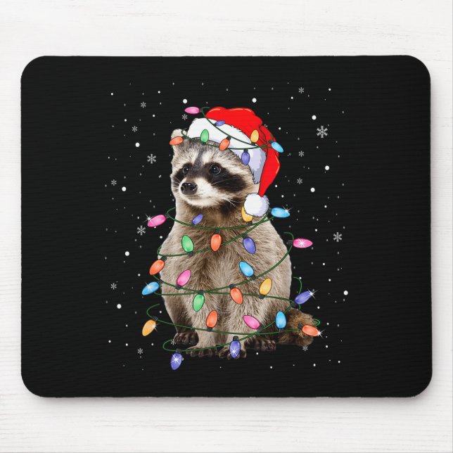 Cute Raccoon Christmas Tree Lights Pajama Raccoon  Musmatta (Framsidan)