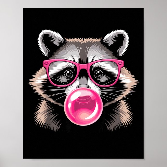 Cute Raccoon Design For Men Women Kids Racoon Racc Poster (Framsidan)