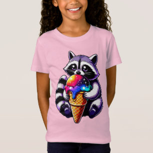 Cute Raccoon Eatum a Space Cream Cone T Shirt