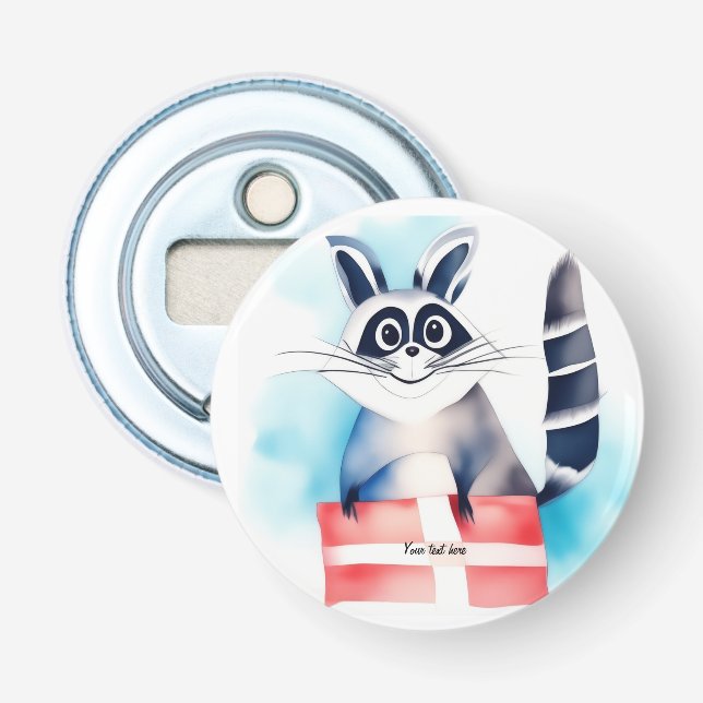 Cute raccoon-födelsedagspresent flasköppnare (Framsidan)