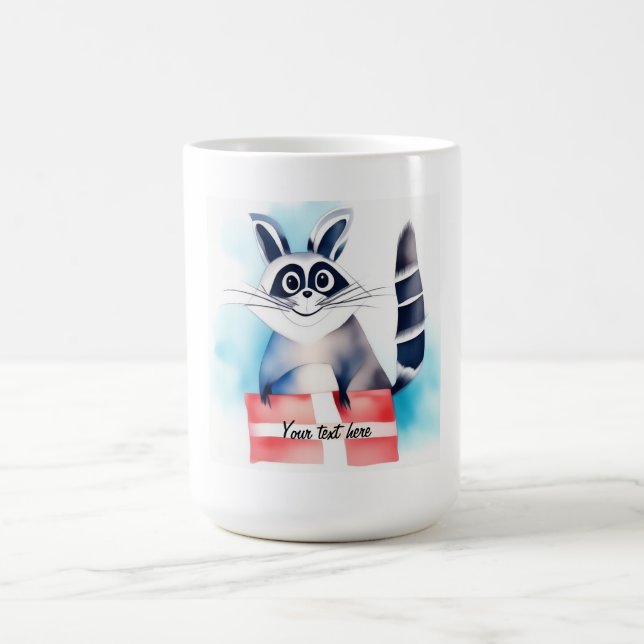 Cute raccoon-födelsedagspresent kaffemugg (Center)