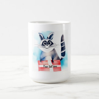Cute raccoon-födelsedagspresent kaffemugg