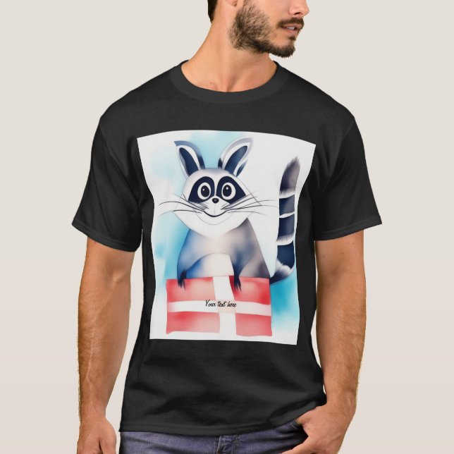 Cute raccoon-födelsedagspresent t shirt (Framsida)