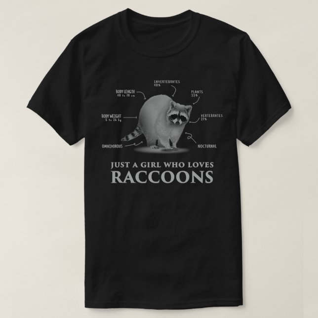 Cute Raccoon Girls Sopor Panda Animal 10 T Shirt (Design framsida)