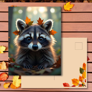 Cute Raccoon Håll i Touch Vykort