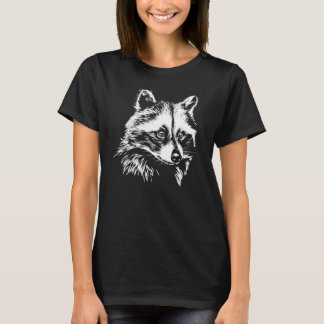 Cute Raccoon Hand plockade Sketch Artistic T Shirt