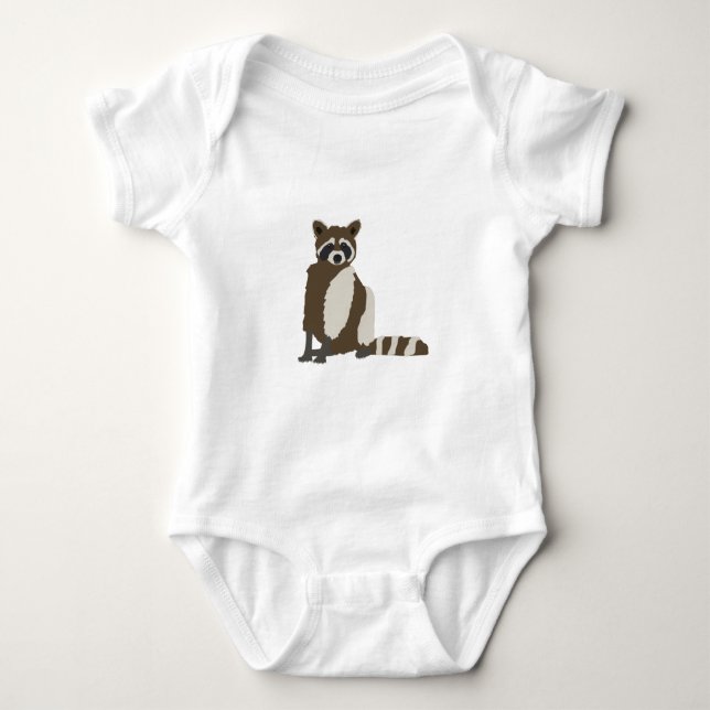 Cute Raccoon i Gräs Forest Illustration T Shirt (Framsida)