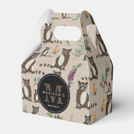 Cute Raccoon i Gräs Forest Mönster Presentaskar