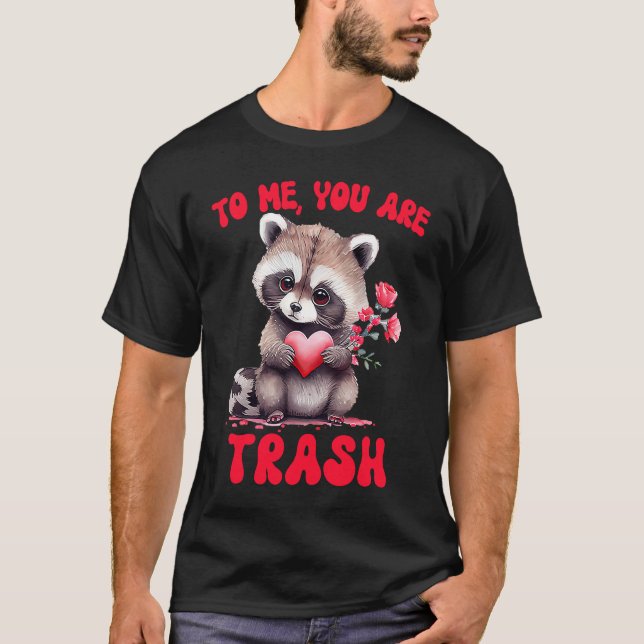 Cute Raccoon I love Raccoon Groovy Valentine Racco T Shirt (Framsida)