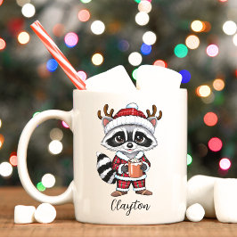 Cute Raccoon jul Helgdag Mugg