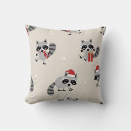 Cute Raccoon jul Mönster Kudde
