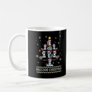 Cute Raccoon Julgran Pajama Matching Costum Kaffemugg