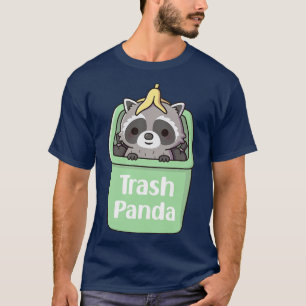 Cute Raccoon med Banana Peel i Sopor Tunna T Shirt