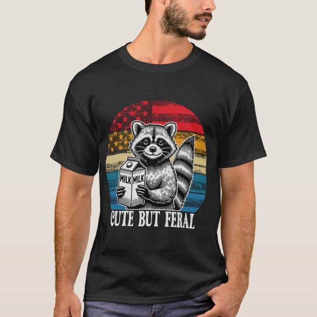 Cute Raccoon Men Feral T Shirt (Framsida)