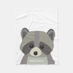 Cute Raccoon Modern personlig Baby Fleecefilt