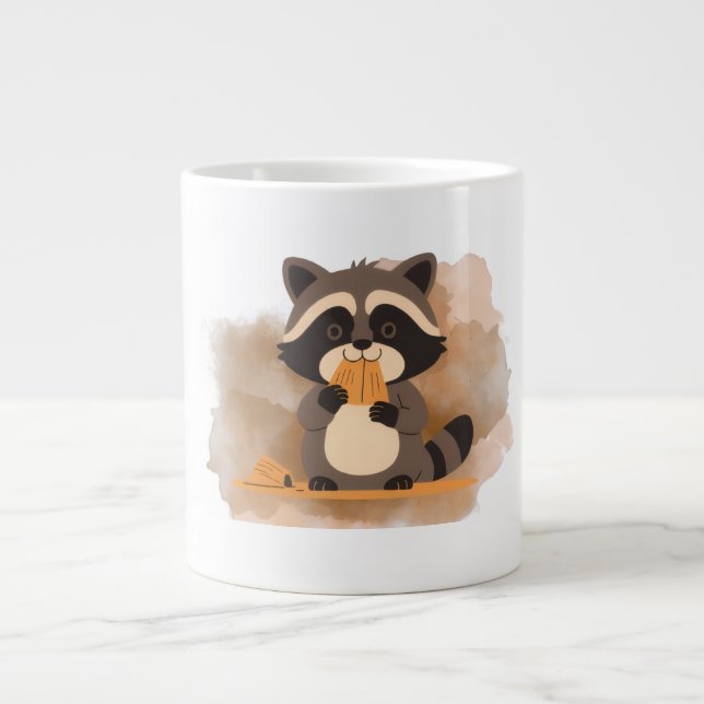 Cute Raccoon Mug Jumbo Mugg (Framsidan)