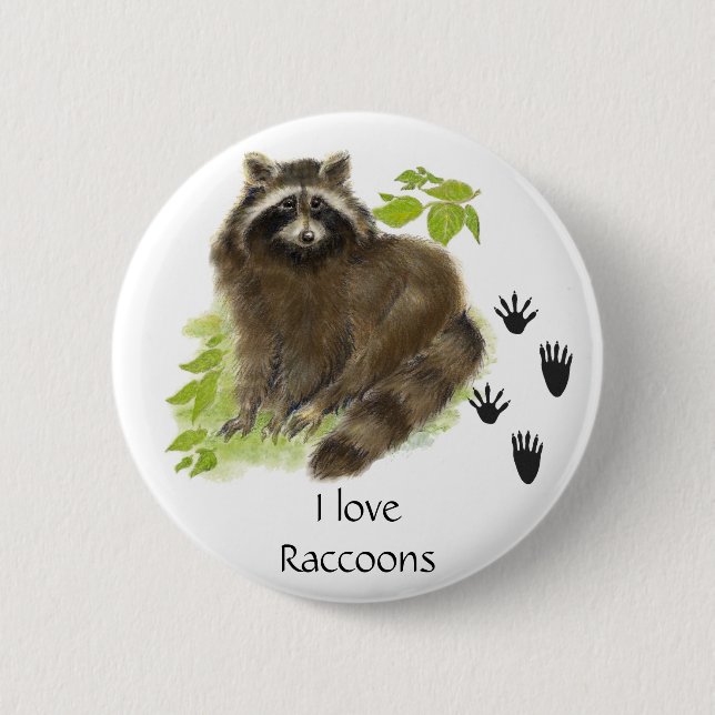 Cute Raccoon Natature Knapp (Framsida)