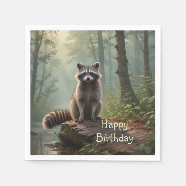 Cute Raccoon Pappersservett (Framsidan)