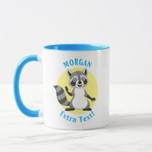 Cute Raccoon, Personalize Namn & Message Mugg