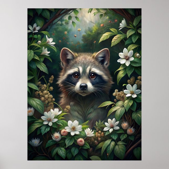 Cute Raccoon Poster (Framsidan)