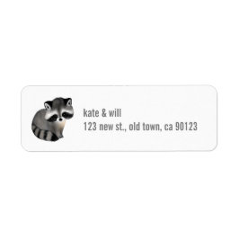 Cute Raccoon Returetiketters Returadress Etikett
