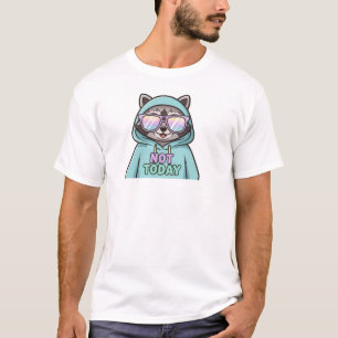 Cute Raccoon T-Shirt – Rolig ”Inte Idag” Citat
