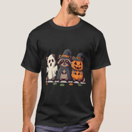 Cute Raccoon Trio Halloween T Shirt