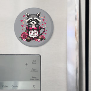 Cute Raccoon Valentine Buffalo Play Aesthetic Magnet