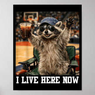 Cute Raccoon Watch Basball Game Funny Quote Fan Poster