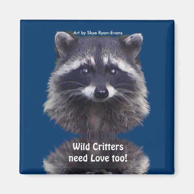 Cute Raccoon Wildlife Magnets Magnet (Framsidan)